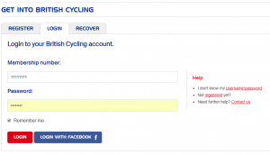 british cycling login